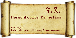 Herschkovits Karmelina névjegykártya